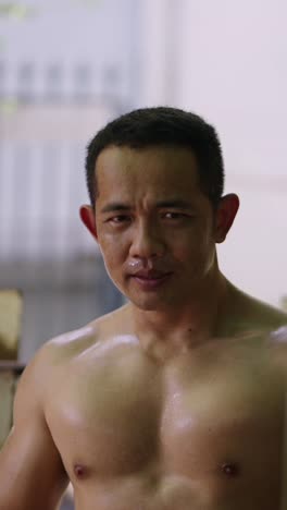 shirtless man portrait after workout