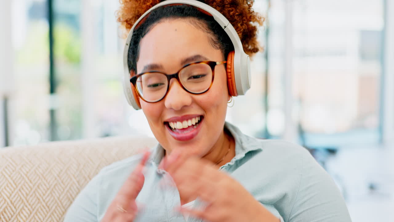 Wave, laptop and black woman on video call