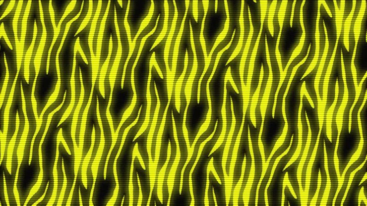 Animazione di forme astratte che si illuminano di giallo