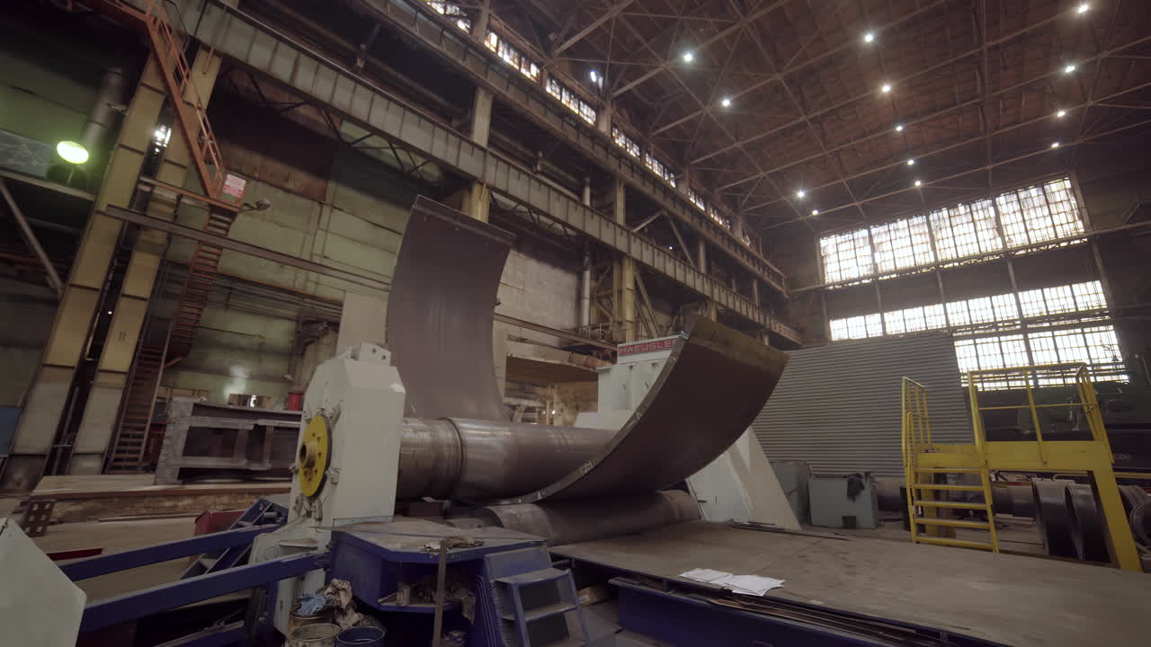 Metal Rolling Machine in Large Industrial Workshop