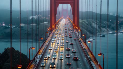 golden gate bridge in san francisco during a rainy day
