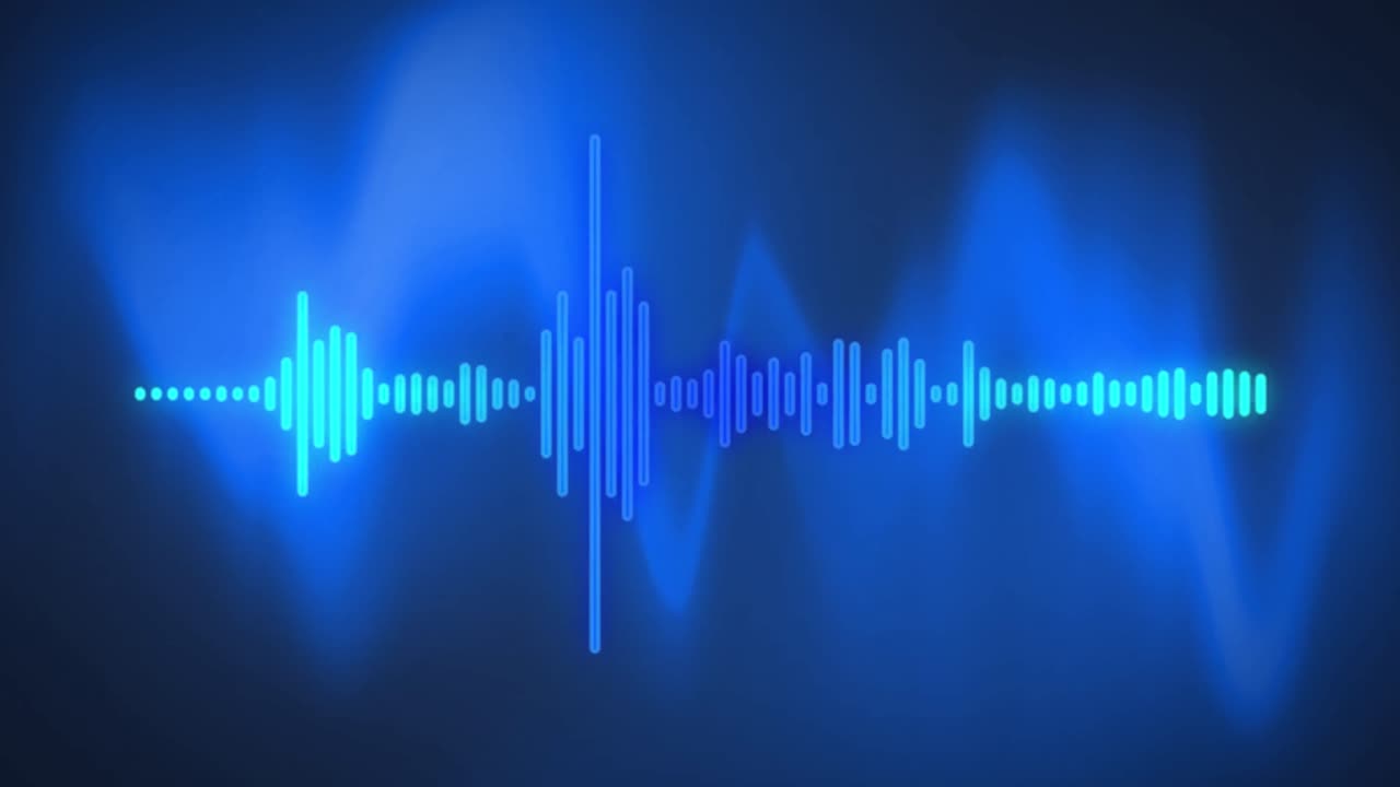 medidor de frecuencia de luz azul sobre onda de energía azul sobre fondo negro