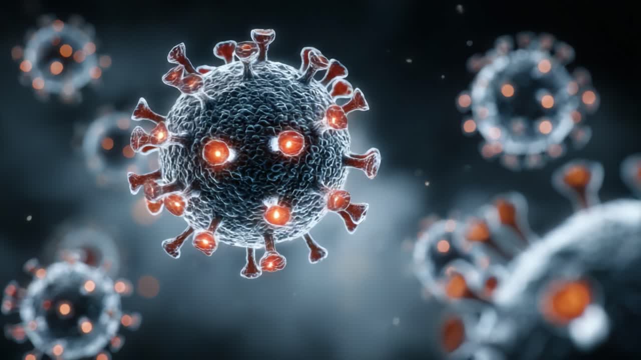 A Detailed Examination of Virus Structures: Exploring the Intricate Features of Pathogenic Agents Under High Magnification Imagery