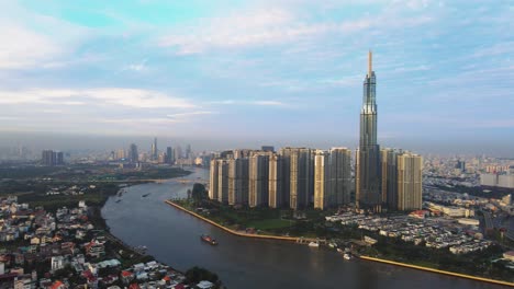 paisaje urbano panorámico de la ciudad de ho chi minh, distrito 1