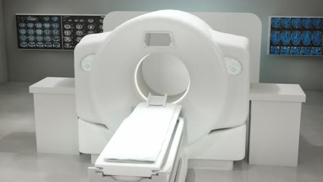 máquina de tomografía computarizada en la habitación del hospital
