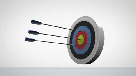 arrows flying towards dart board and hitting target