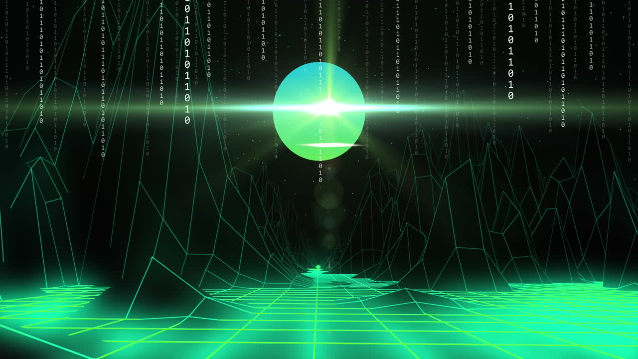 메타버스, 바이너리 코딩 및 데이터 처리로 지구의 애니메이션