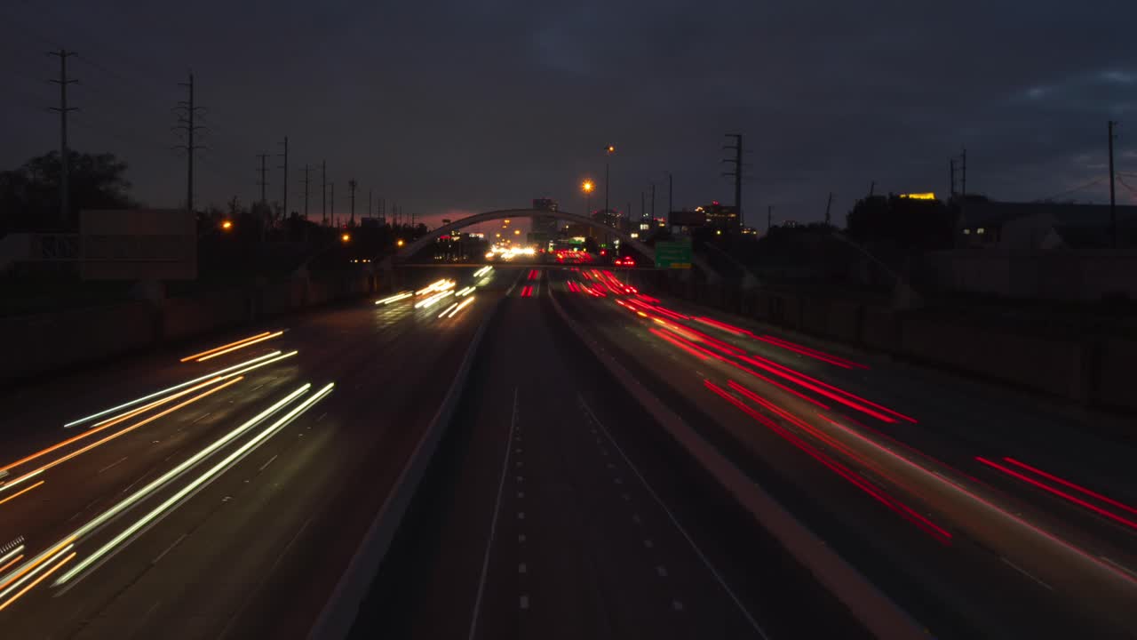 Timelapse of Traffic Flow on 59 South Freeway, Houston, Texas