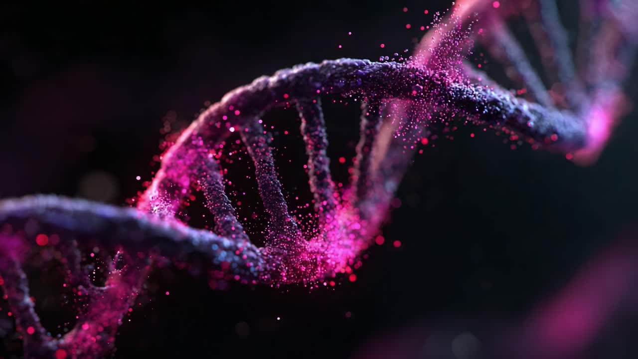 A Captivating Close-Up of a DNA Helix, Displaying Vibrant Colors and Intricate Structures, Illustrating the Complexity of Genetic Material and Life's Blueprint