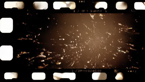 damaged film frame with abstract exploding effect