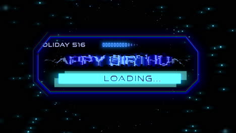 blue neon happy birthday loading sign perfect for birthday parties