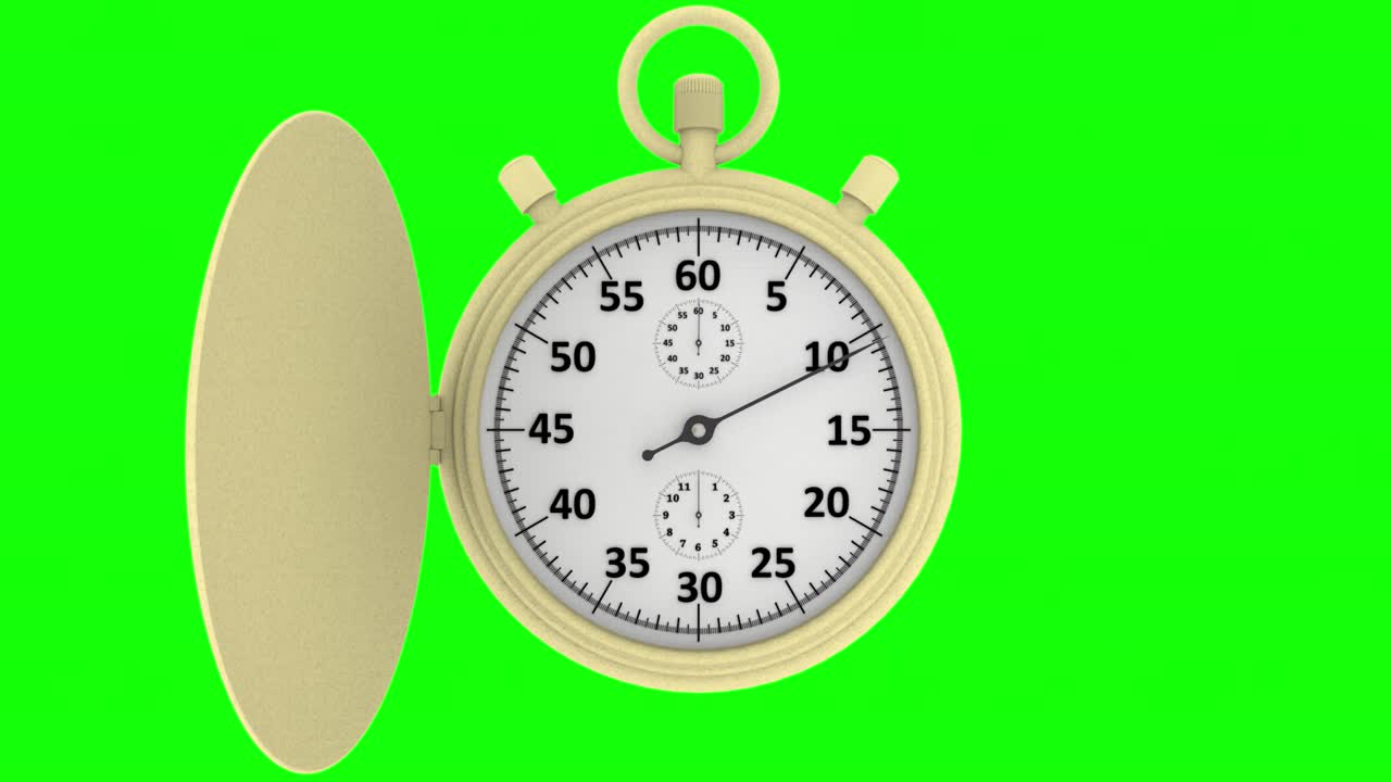3D illustration - Videos.  Time. Stopwatch. A minute.