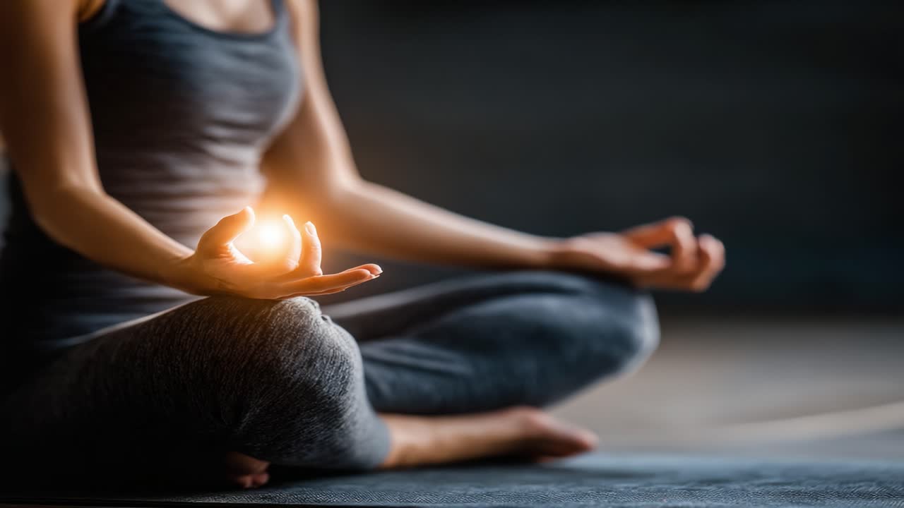 A Serene Moment of Meditation: Discover the Power Within Through Mindfulness and Inner Peace in an Inspiring Yoga Practice Captured in Stillness and Light