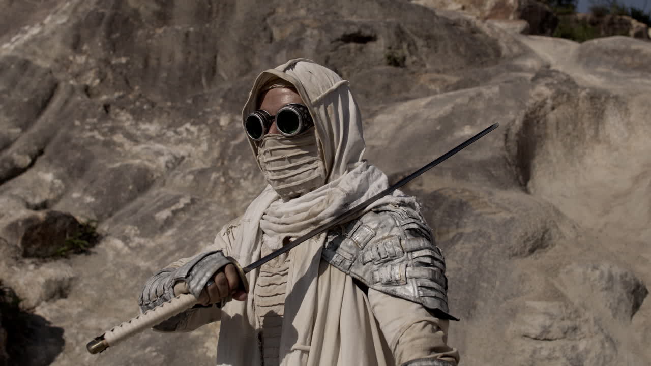 Desert Warrior Woman in Steampunk Armor