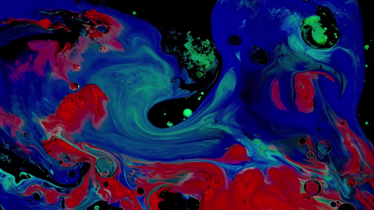Abstract Colorful Paint Pouring