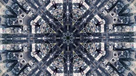 city new york kaleidoscope landscape mandala animation graphic party background led trance trippy