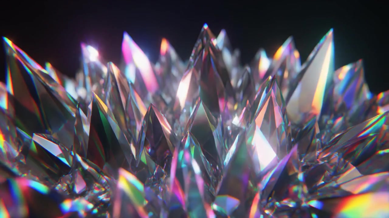 Abstract Background of Shimmering Iridescent Crystal Spikes