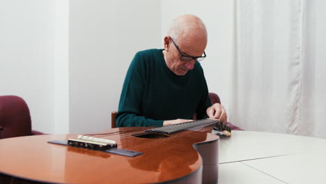 luthier building a classical guitar
