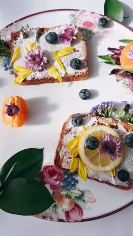 floral decorated toast