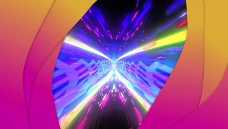 animación de senderos de luz y procesamiento de datos