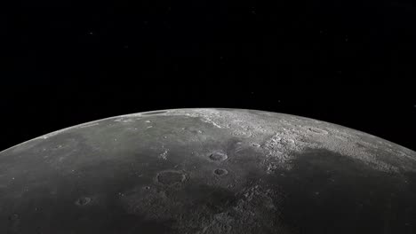closeup of moon rotating on a starry background