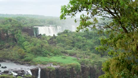 view from brazil of iguazu falls in argentina