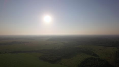 Aerial-green-landscape-and-sunshine