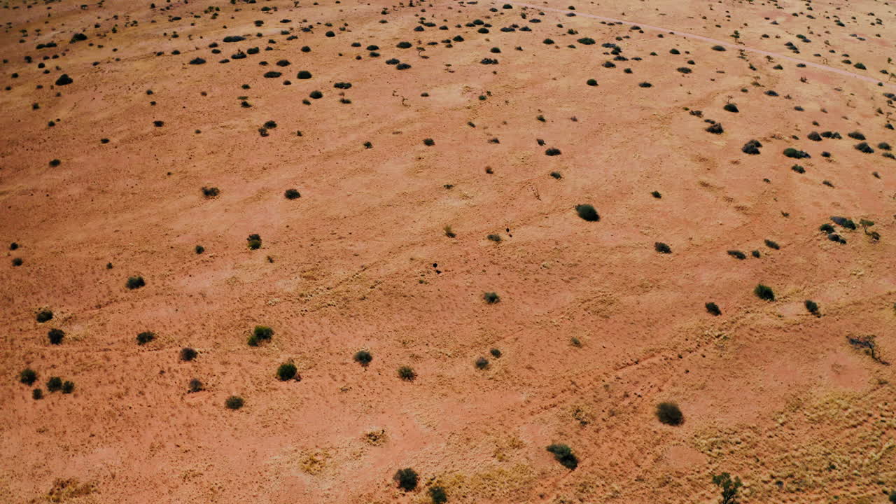 Aerial View of a Dry, Sparse Landscape