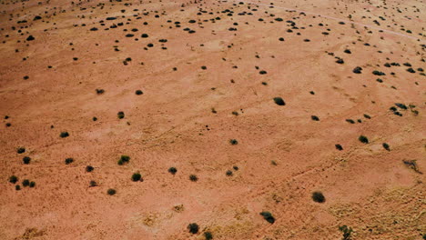 aerial view of a dry, sparse landscape