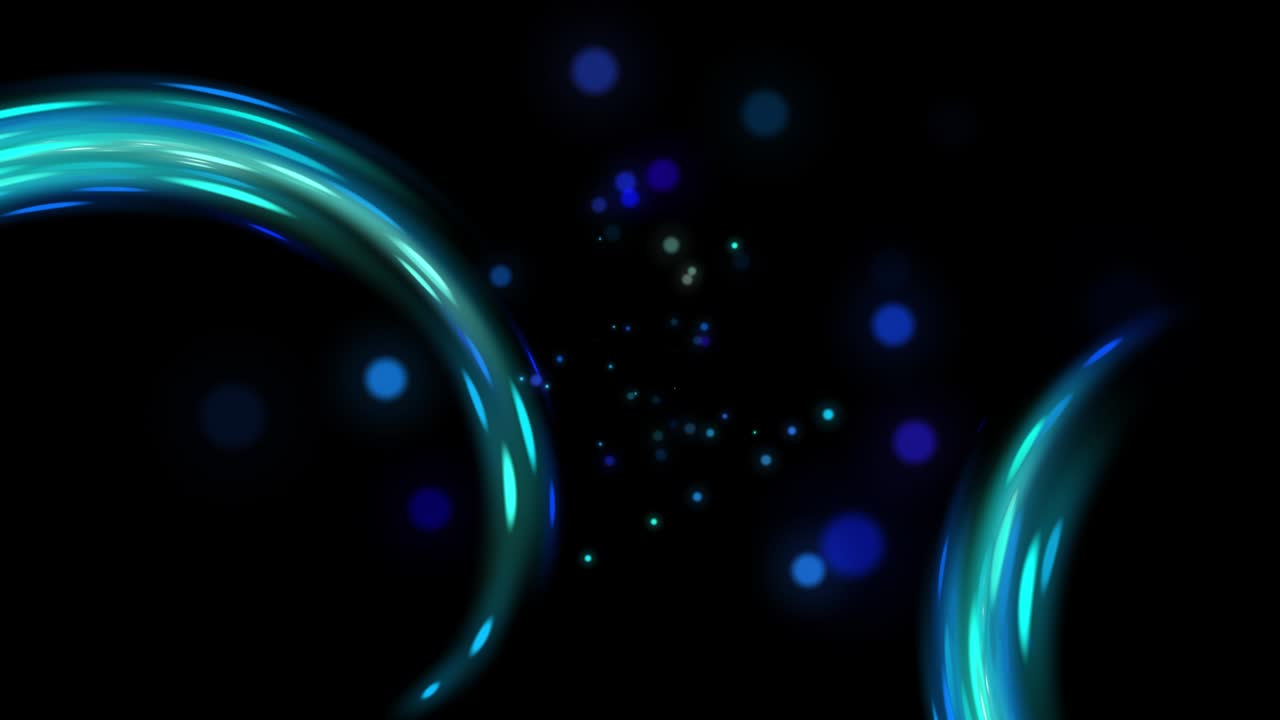 추상화 된 파란색 보케 배경 및 요소. 어두운 색상의 특수 효과 서클