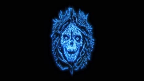 halloween blue skeleton zombie ghost loop in 3840 on 2160 high resolution