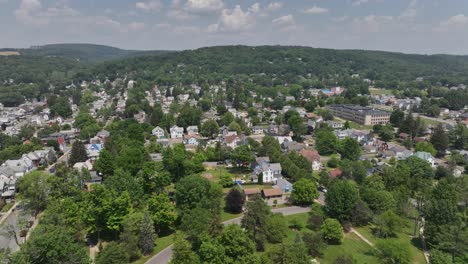 neighborhood in williamsport, pennsylvania with drone video moving in