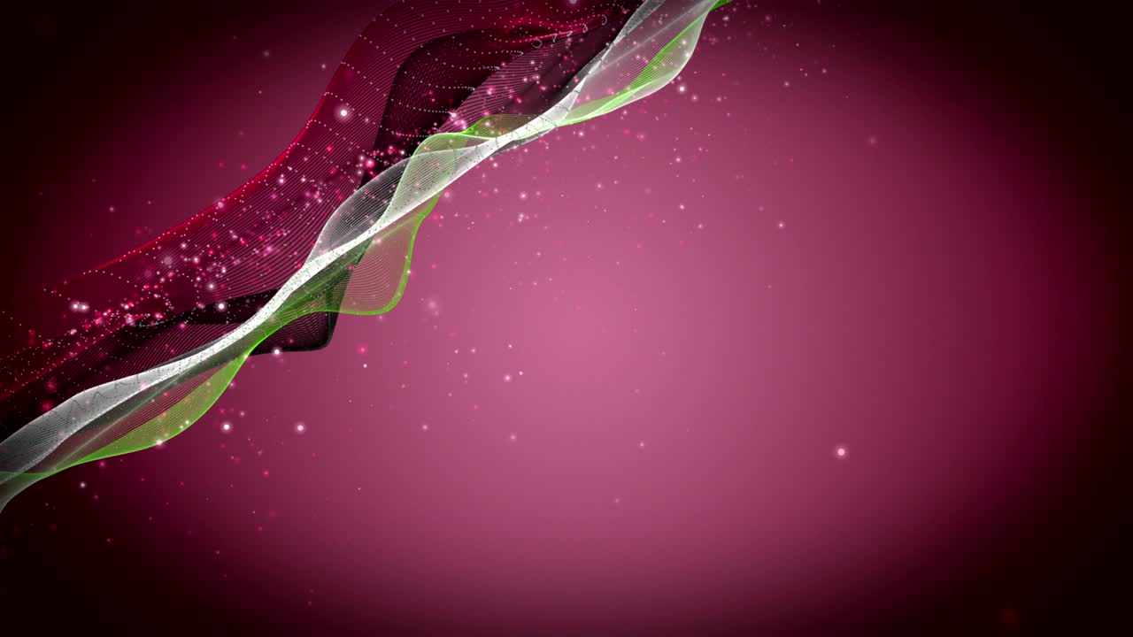 파동 물체와 반이는 입자를 느린 동작으로 가진 미래의 애니메이션, 4096x2304 루프 4k