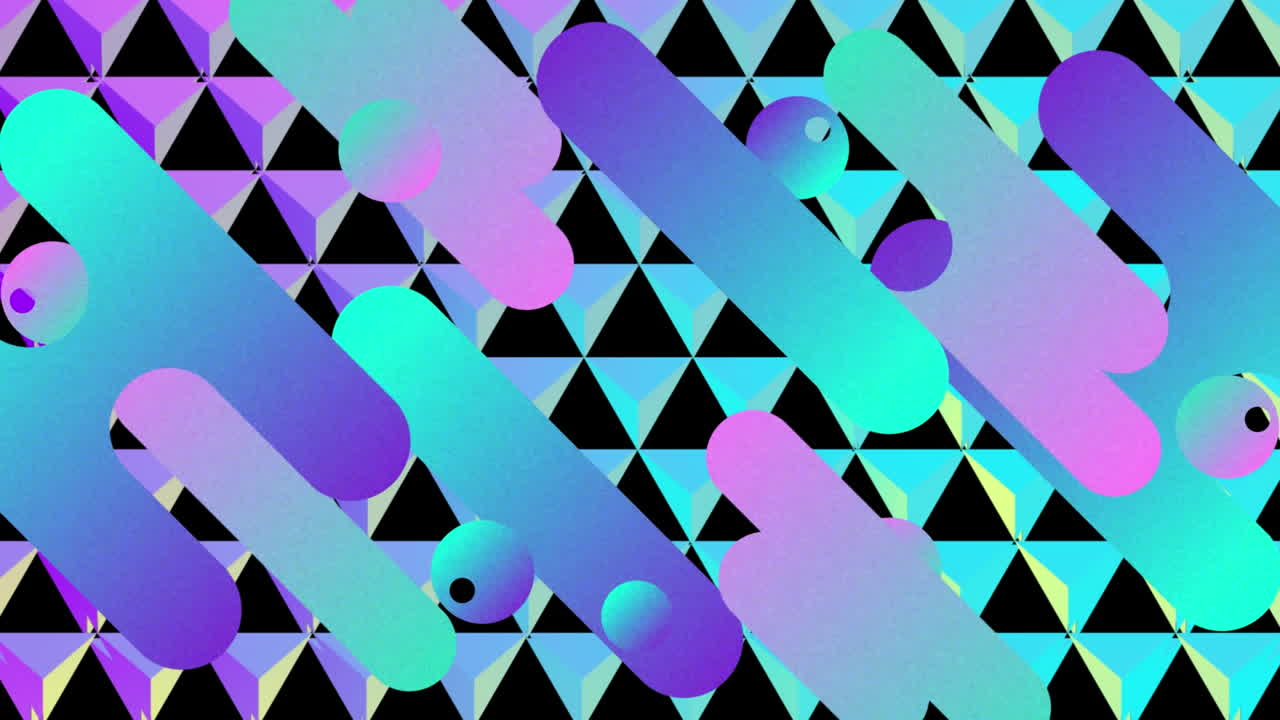 formas curvas coloridas que se mueven en una rejilla reflectante