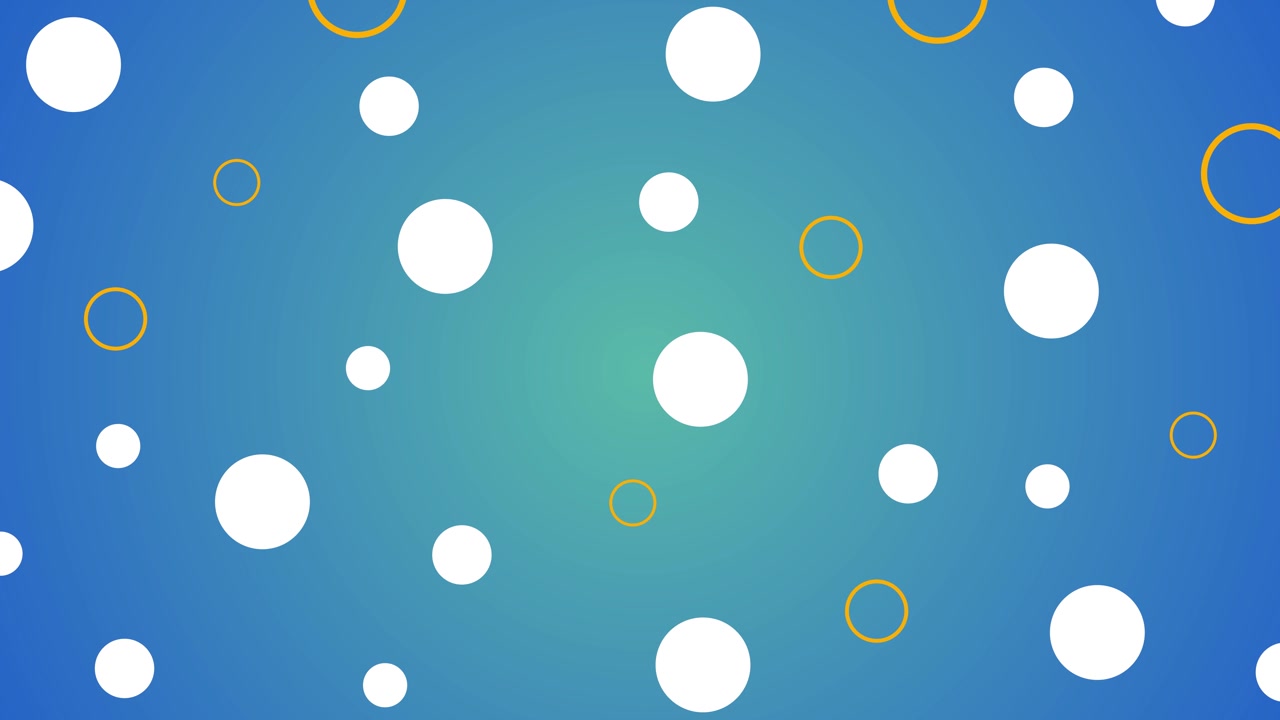 Fundo Azul Abstrato com Pontos Brancos e Anéis Amarelos