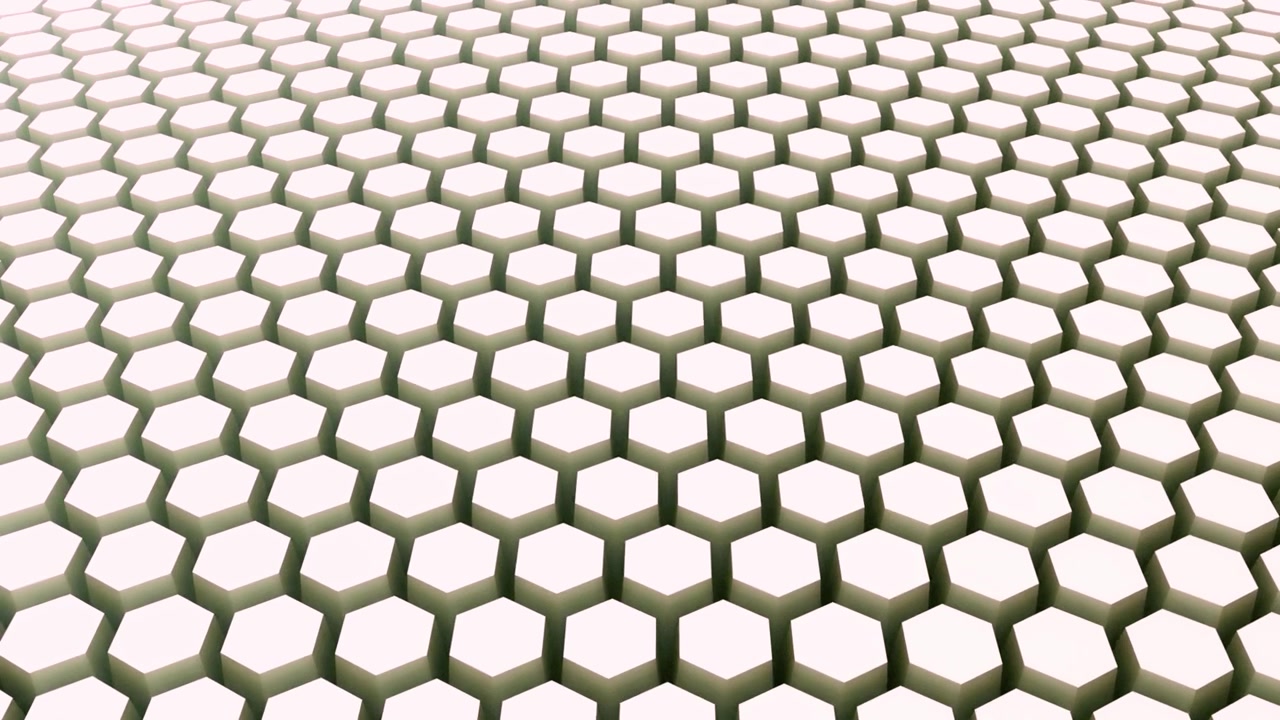 Abstract Hexagon Grid Moving in a Seamless Wave Pattern