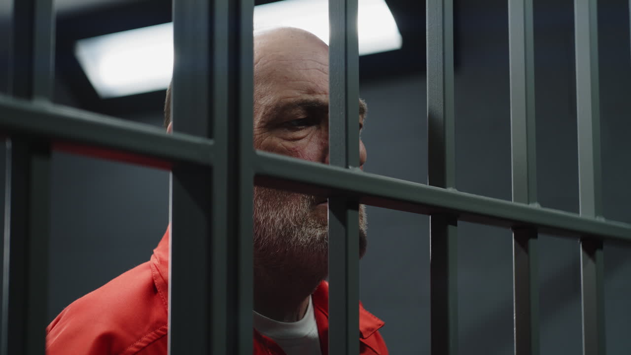 los delincuentes culpables se acuestan y se sientan en las camas de las celdas (imágenes de archivo)