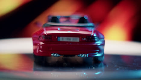 red toy sports car rear view