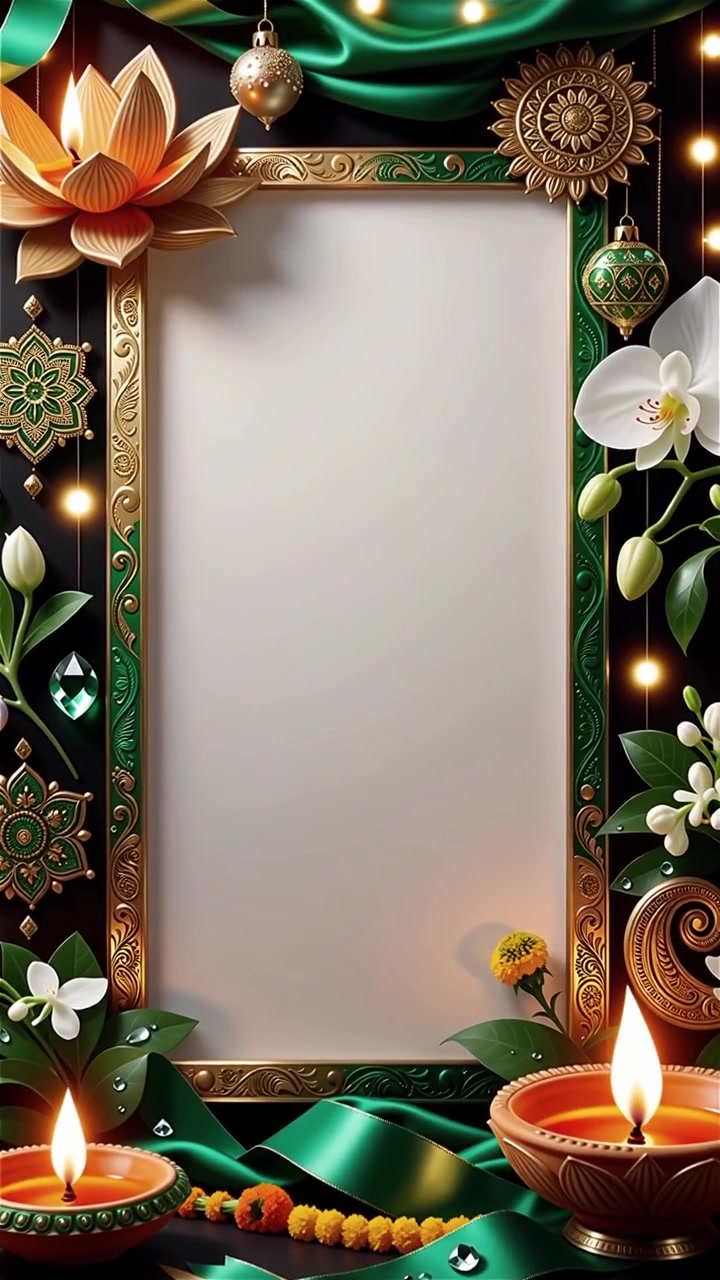 Diwali Festival Background with Lanterns and Traditional Diyas Decorations