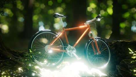 Mountain-bike-on-the-forest-path