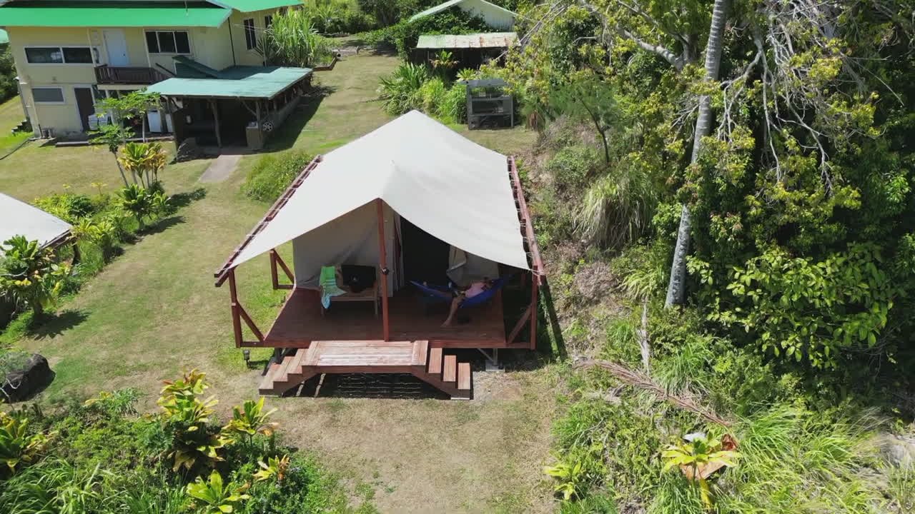 Bird's eye view of aerial 360 tiny planet effect in Big Island, Hawaii