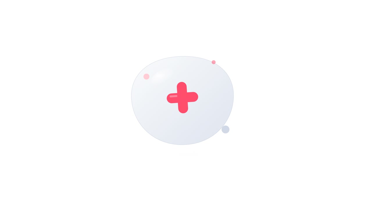 Animated Medical Plus Sign Icon on White Background