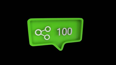 icono de conexión con el aumento de la cuenta en las redes sociales