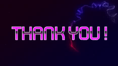 Animation-of-the-words-thank-you-in-pink-distorting-letters-with-blue-and-red-swirls-on-black-backgr