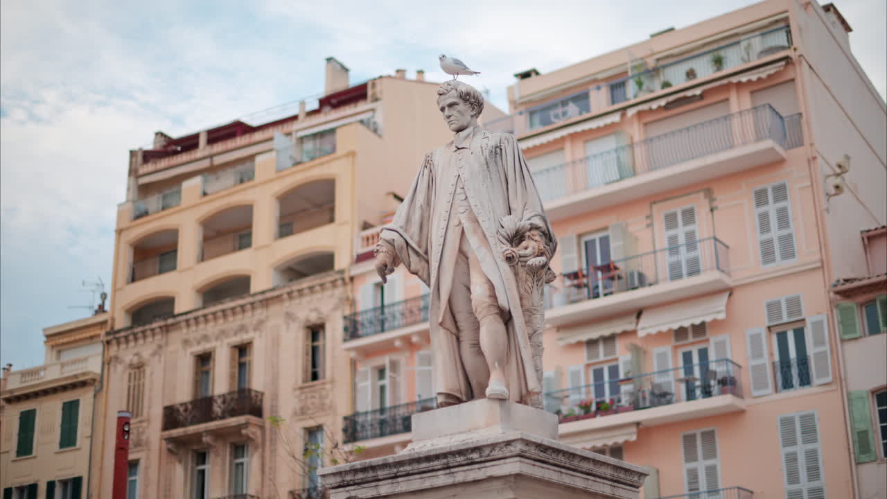 Cannes, France - October 14, 2024: The Statue of Lord Brougham memorial in daylight