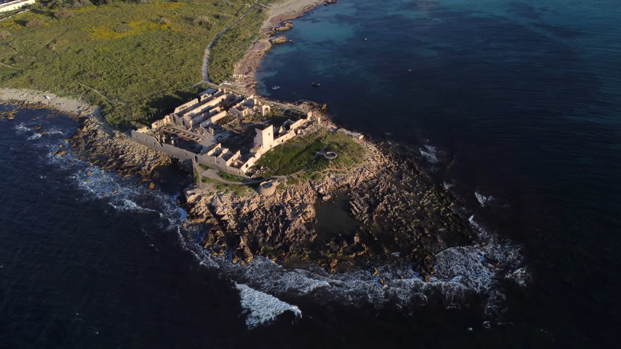 Aerial View Of Tonnara San Giuliano, Historical Place In Trapani, Italy.