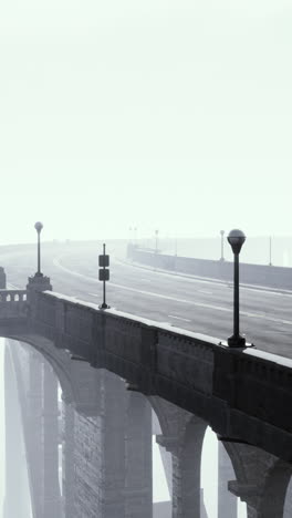 empty bridge in fog