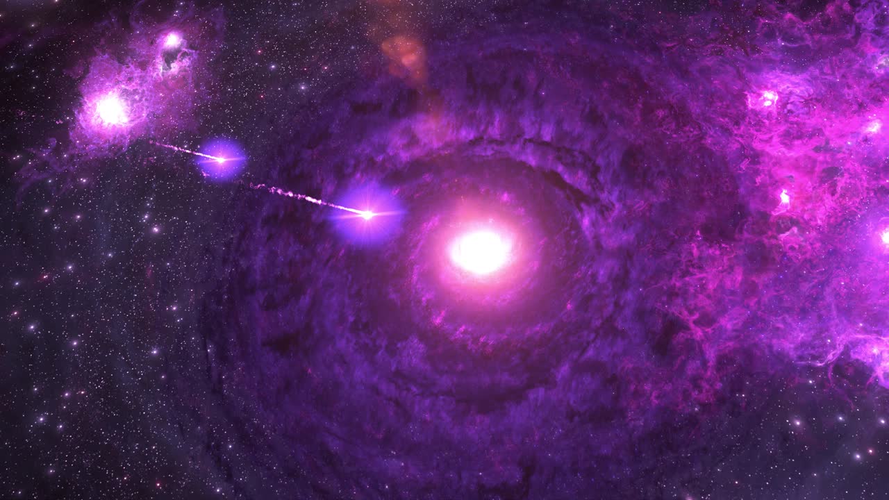 nebulosa púrpura en el espacio profundo