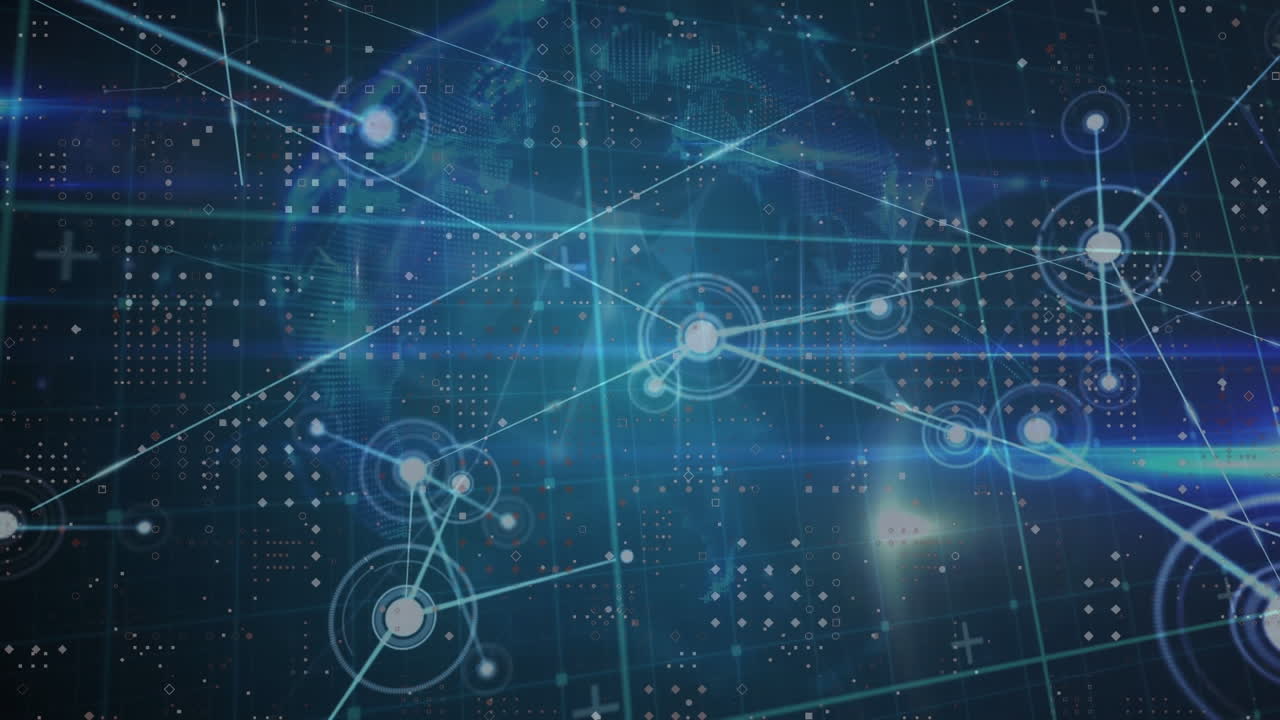 animación de la red de conexiones en todo el mundo sobre un fondo negro