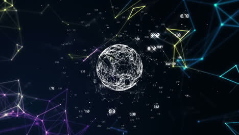 animación de la red de conexiones con números en todo el mundo